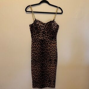 Chic Strapless Leopard Print Dress